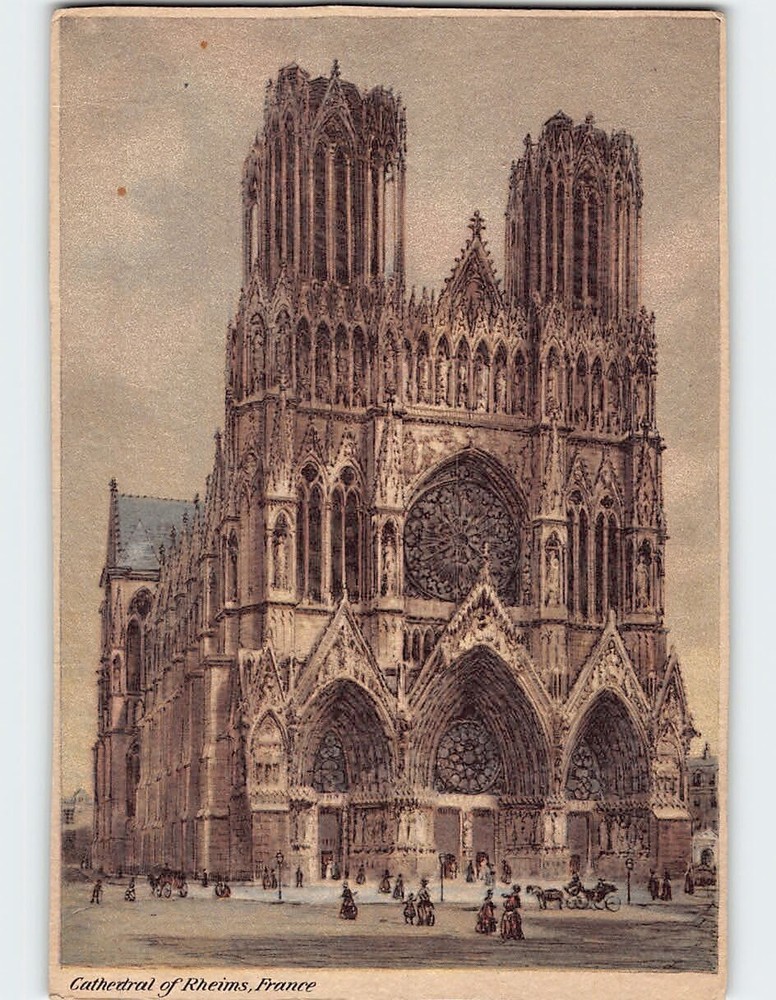 Postcard Cathedral of Reims France