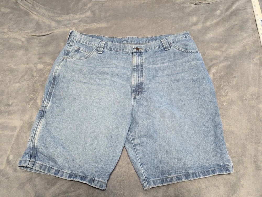 Wrangler Baggy Wide Leg Carpenter Shorts Mens Size 40 Blue Denim Jean Jorts