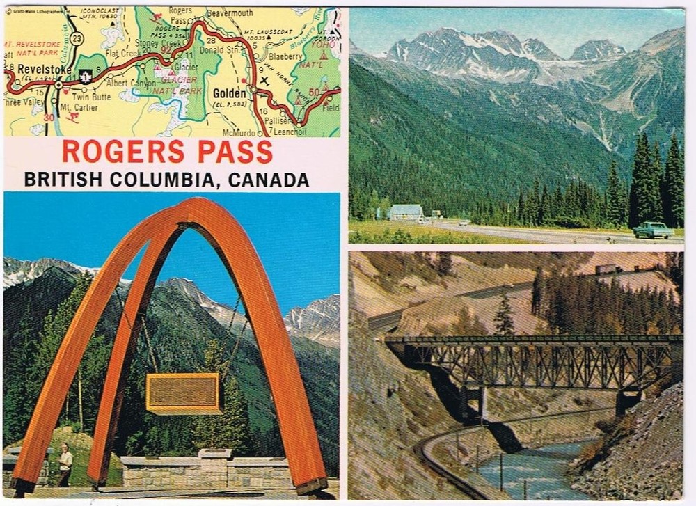 British Columbia Postcard Rogers Pass Multi View