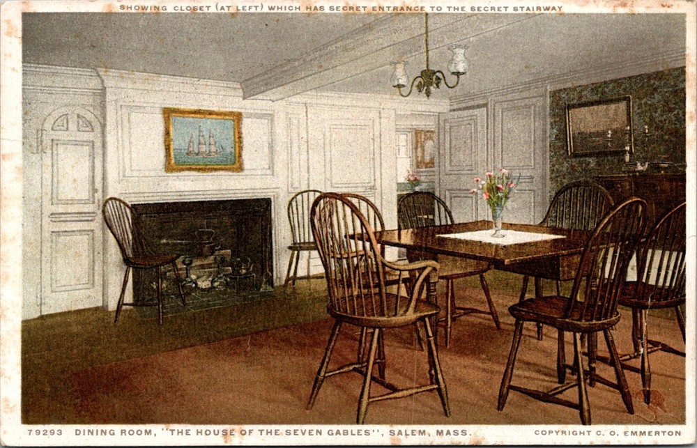 Dining Room House of Seven Gables Salem Massachusetts MA Postcard