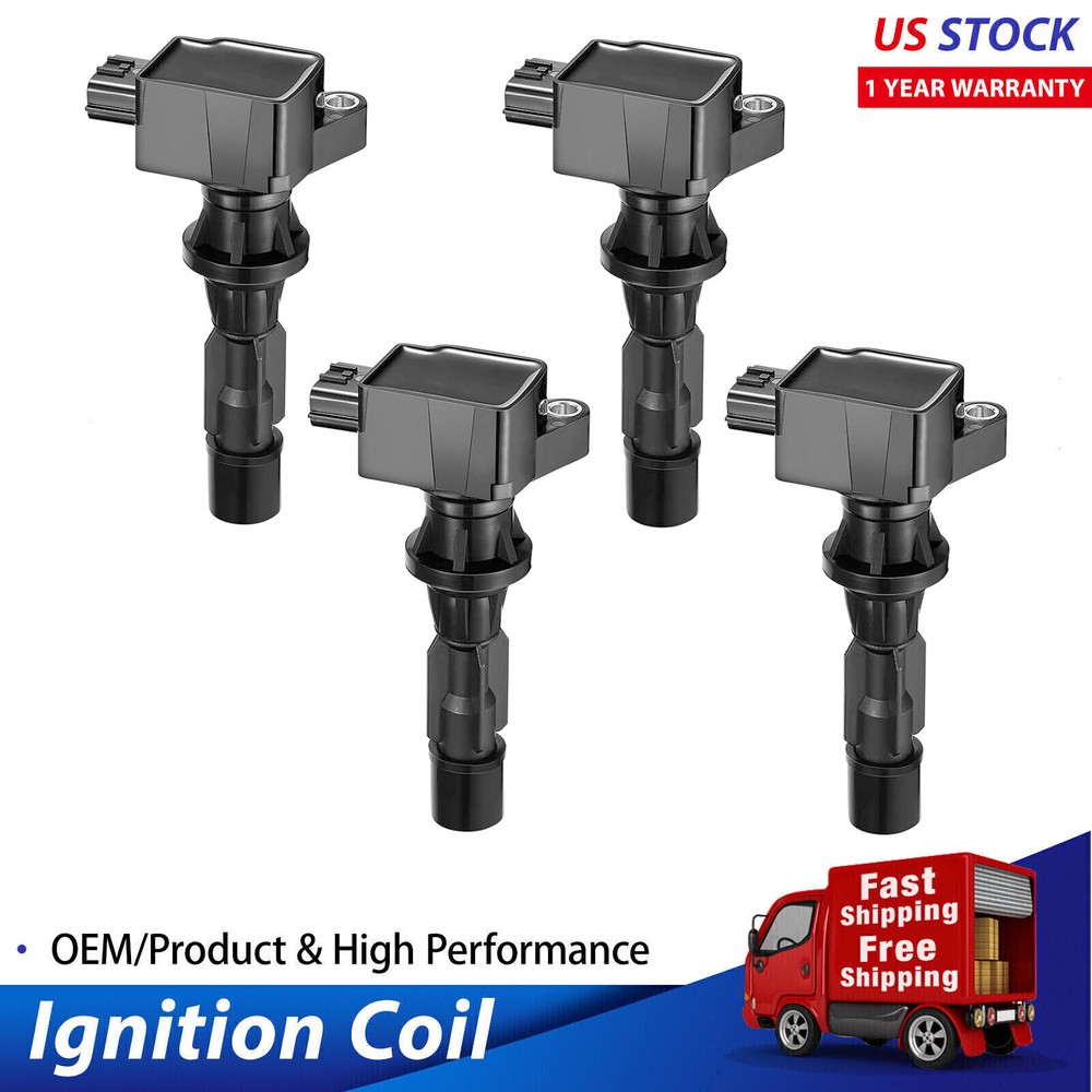Set of 4 New Ignition Bobinas for Mazda 3 6 CX7 MX-5 Miata L4 2.0L 2.3L 2.5L UF5