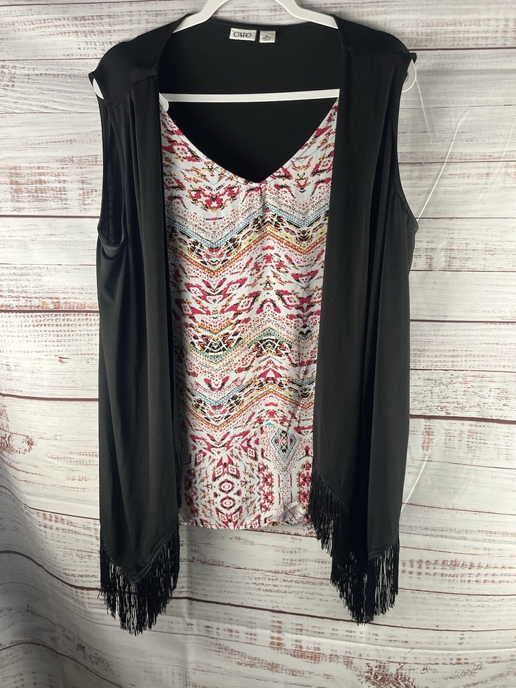 Cato blouse women’s size XL Pullover Layered Look Stretch Polyester