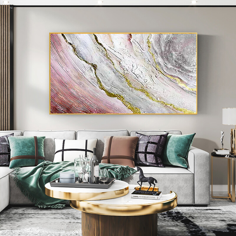 Hand painted Texture Oil Painting Modern Three dimensional Abstract Living Room