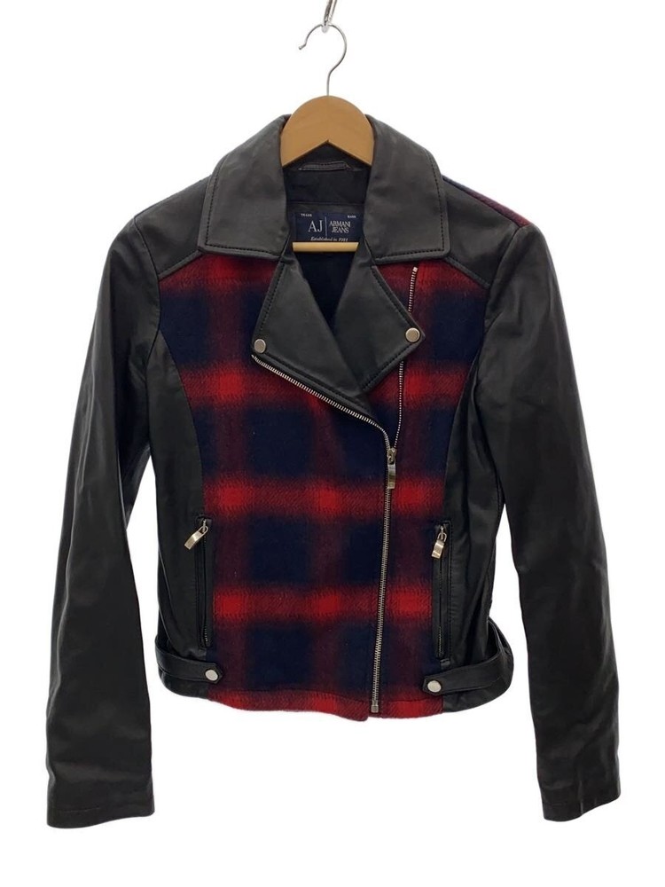 Armani Jeans Double Riders Jacket/40/Wool/Red/Check// 51801