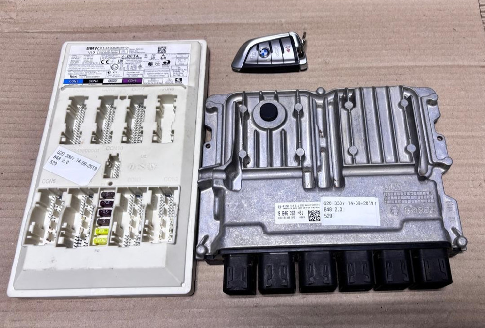 BMW G20 330i B48 2.0 14-09-2019 ENGINE CONTROL UNIT COMPLETE SET + KEY (9846392)