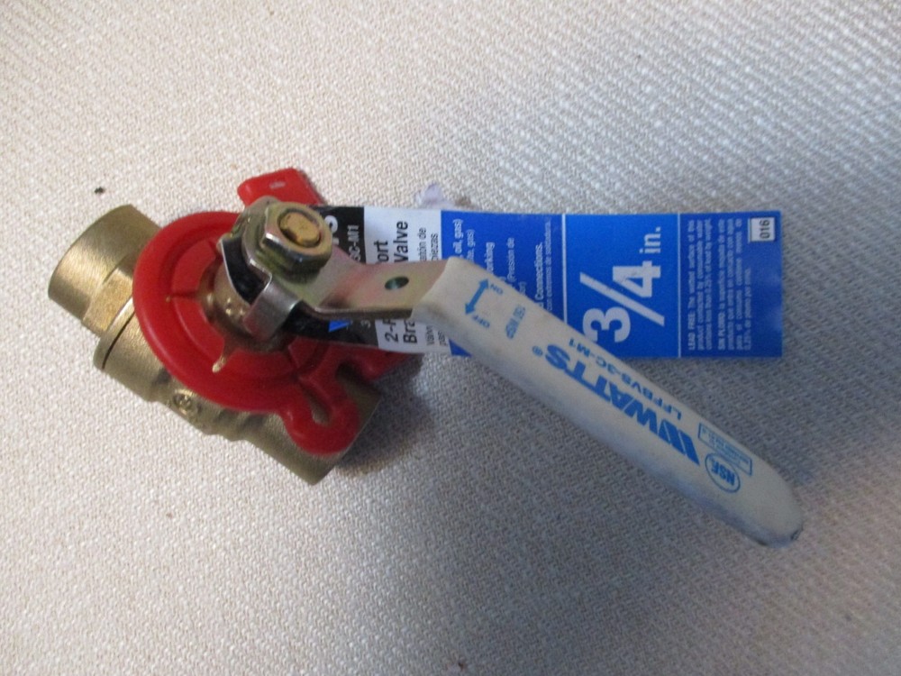 WATTS 3/4'' Brass Ball Valve Full Port Solder 3/4 Sweat x Sweat LFFBVS-3C-M1 NEW