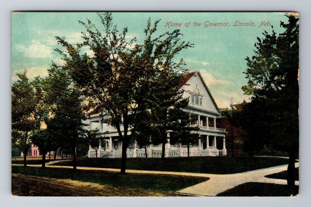 Lincoln NE-Nebraska, Home of the Governor, c1910 Antique Vintage Postcard