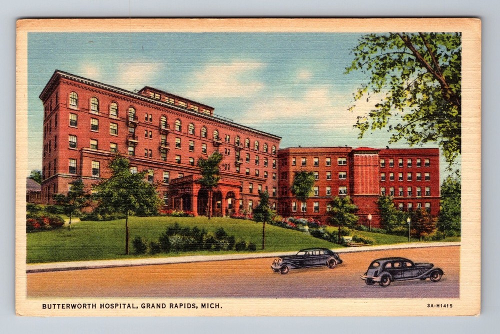 Grand Rapids MI-Michigan, Butterworth Hospital, Souvenir, Vintage Postcard