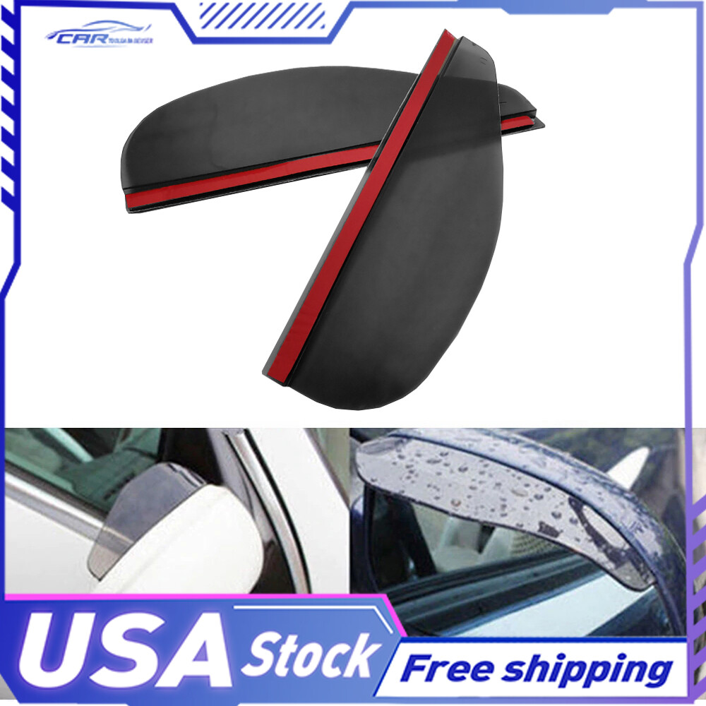 Black LH&RH Rear View Mirror Rain Board Eyebrow Guard Sun Visor Car Accessories