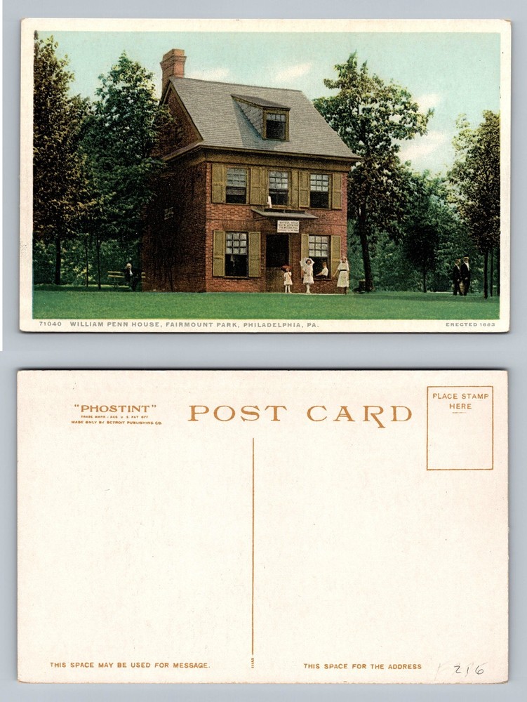 Philadelphia, PA-Pennsylvania, William Penn House Park Scene Vintage Postcard