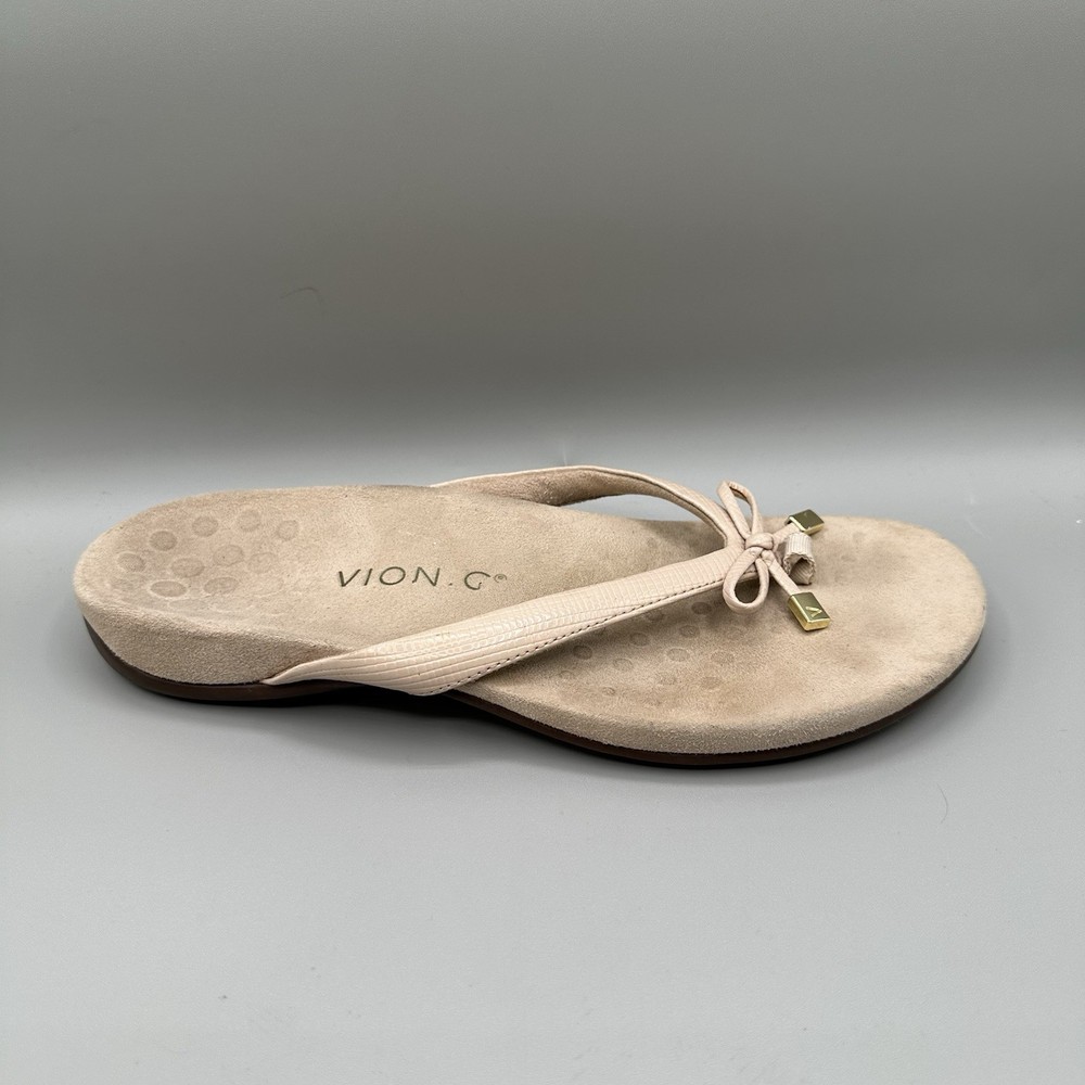 Vionic Bella II Womens Gold Cork Thong Sandals Size 8 TVW1115-2