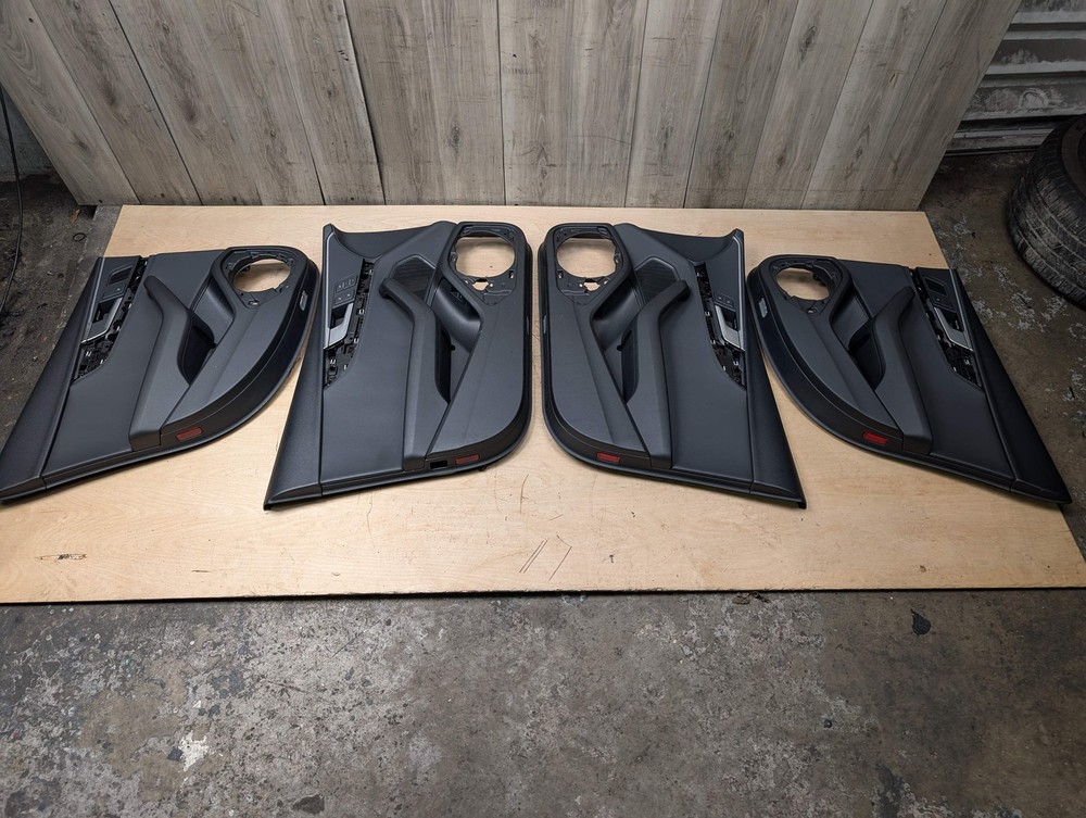 *17-19 OEM AUDI B9 A4 Front Rear Interior Door Panels Black SET Ambient Lighting