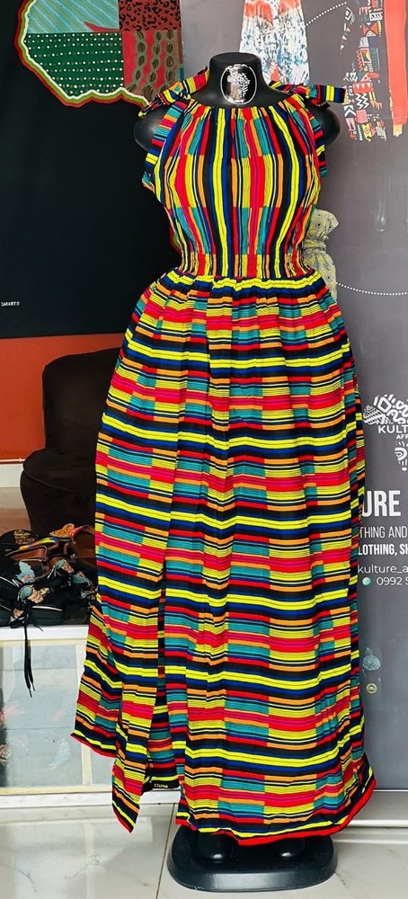 Long African Print Ankara Dress L to XL