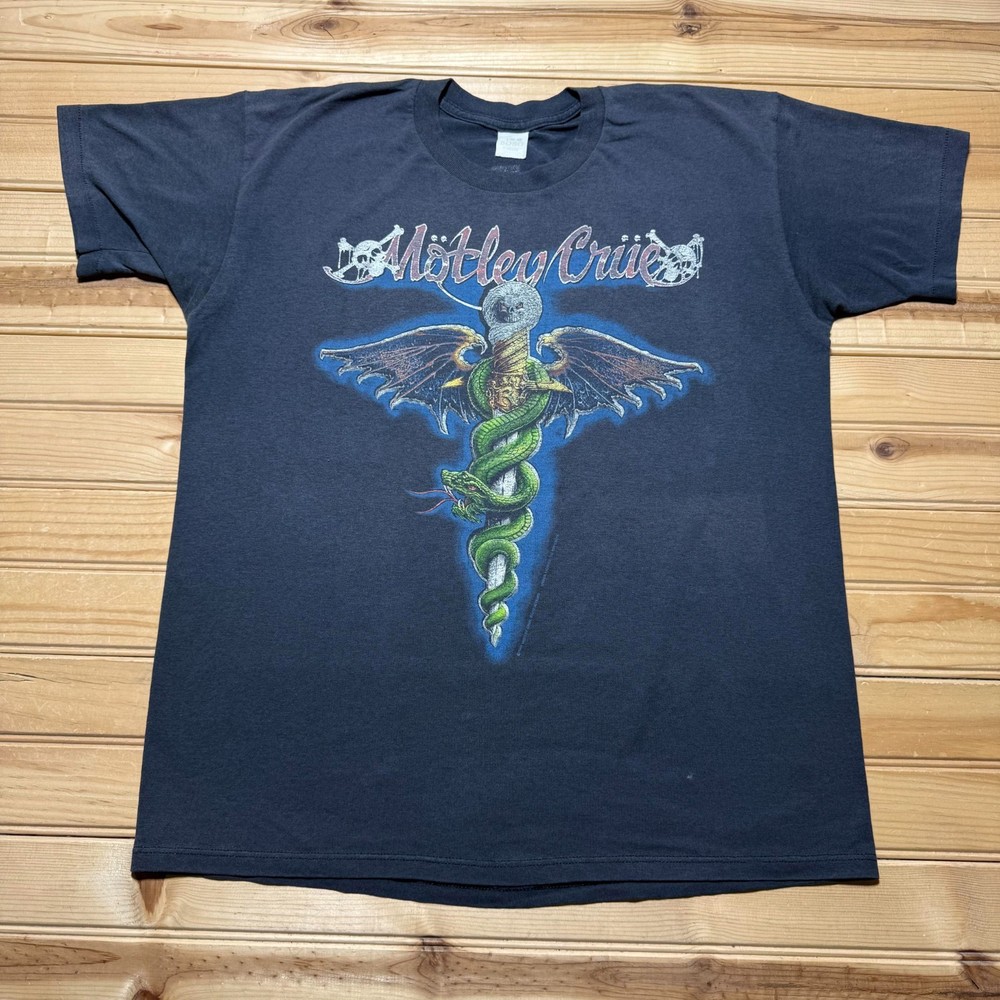 Vintage 1989 Motley Crue Metal Band Dr. Feelgood Album Concert T-Shirt USA Large