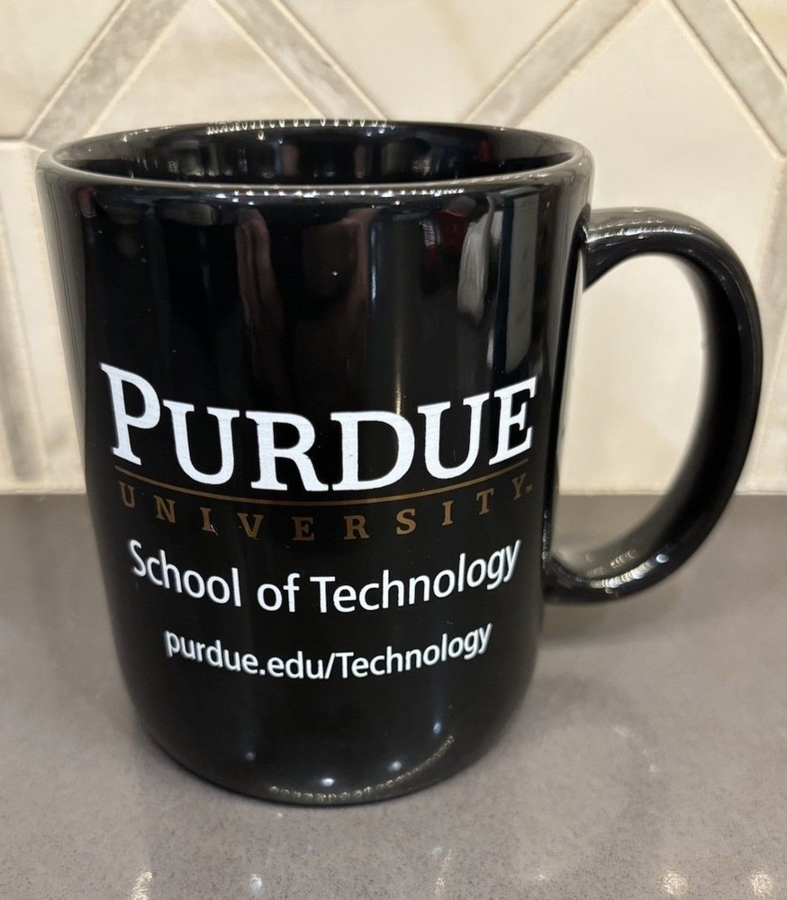 Vintage Purdue Boilermakers Coffee Cup Mug School Of Technology Black