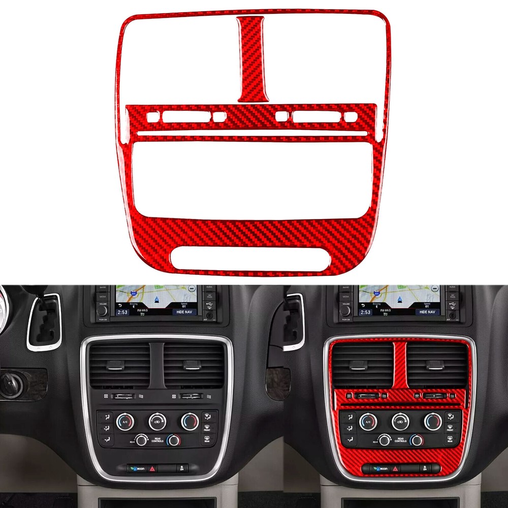 Red Carbon Fiber Center Console Panel Cover For Grand Caravan C/V Town & Country
