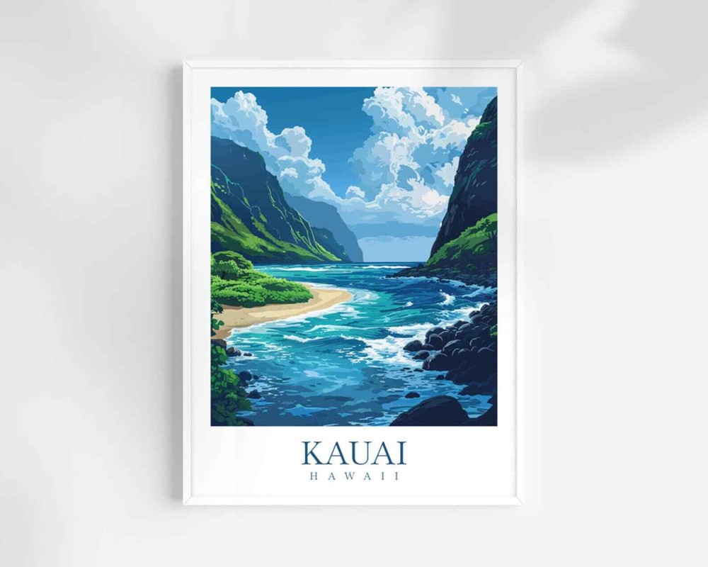 Kauai Travel Print Wall Art Hawaii Wall Hanging Kauai Home Dcor Kauai Gift Art