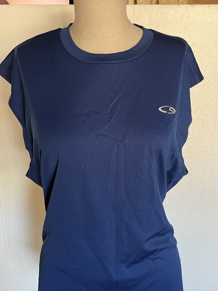 Champion Athletic Top Size Large Navy Sleeveless T Shirt Duo Dry Work Out Shirt