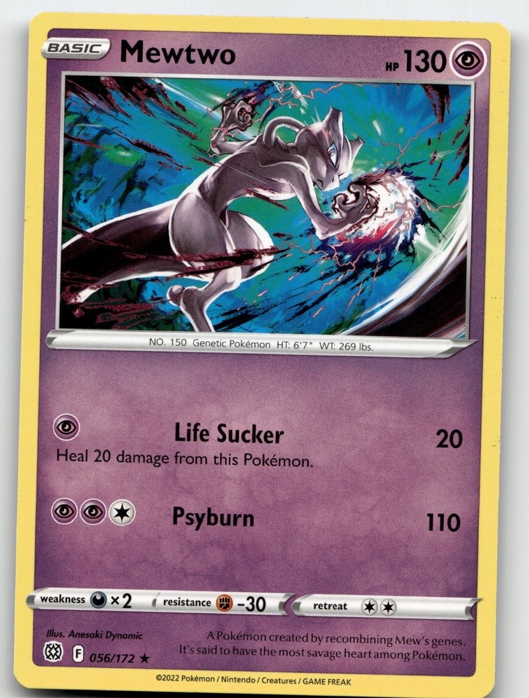 Mewtwo 056/172 Rare Brilliant Stars Pokemon Near Mint