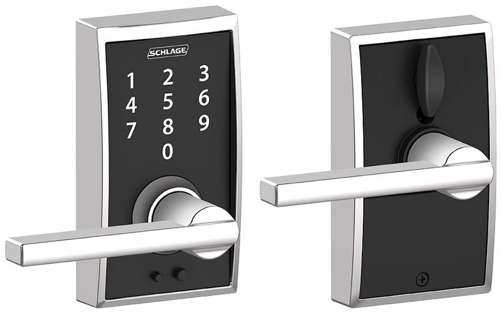 Schlage FE695-CEN-LAT Chrome Century Touch Entry Leverset Latitude Lever