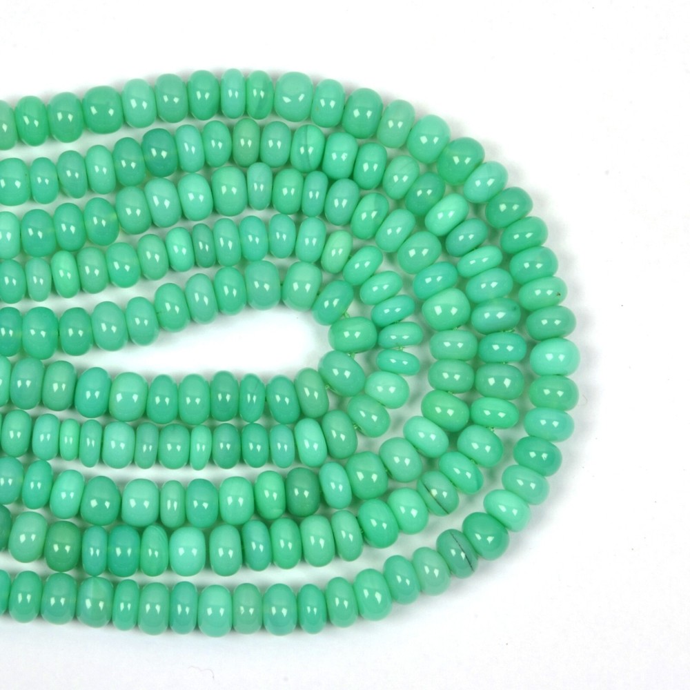 Natural Chrysoprase Smooth Rondelle Shape 8 Inch Strand 6 MM Gemstone Beads