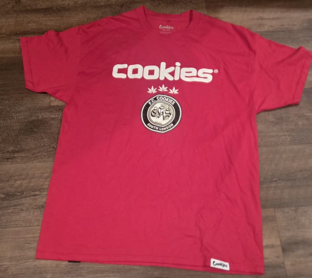 Cookies Brand Red T-Shirt Size XL 100% Cotton