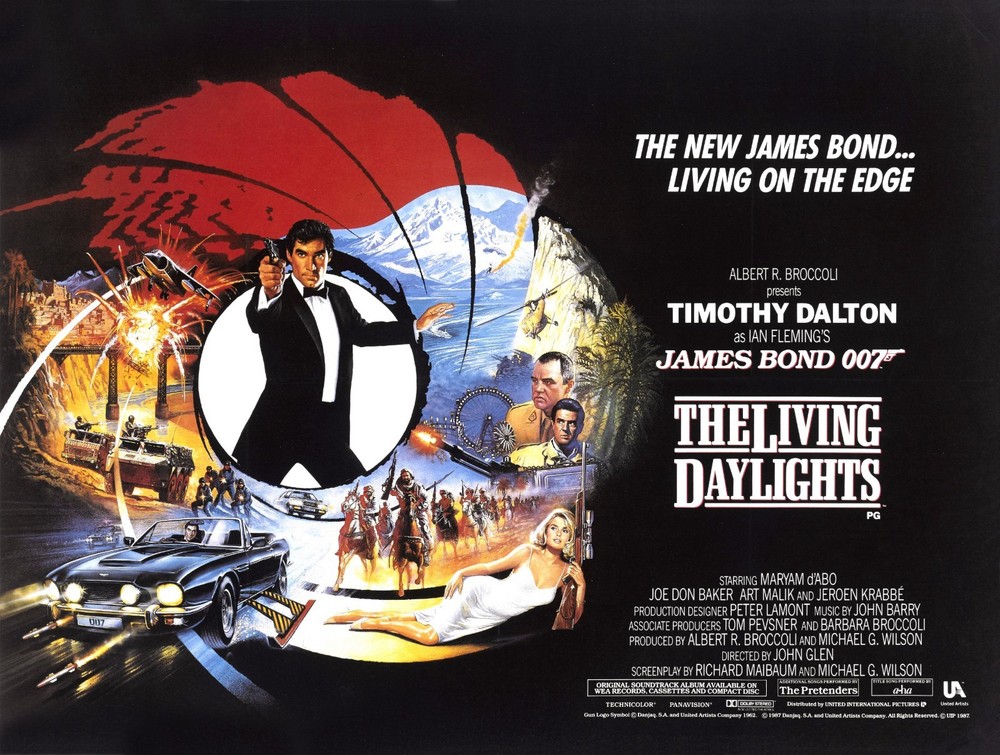 THE LIVING DAYLIGHTS 1987 quad poster print styleB 30x40