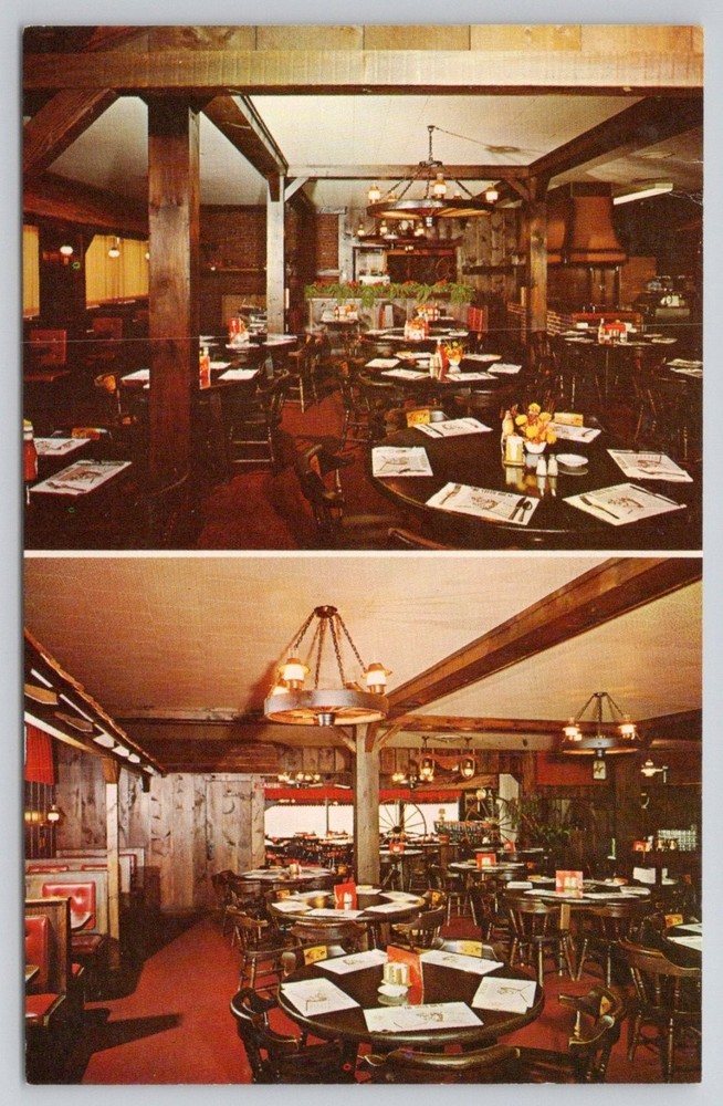Steer House Restaurant Postcard Winthrop Lewiston Maine Yankee Colour