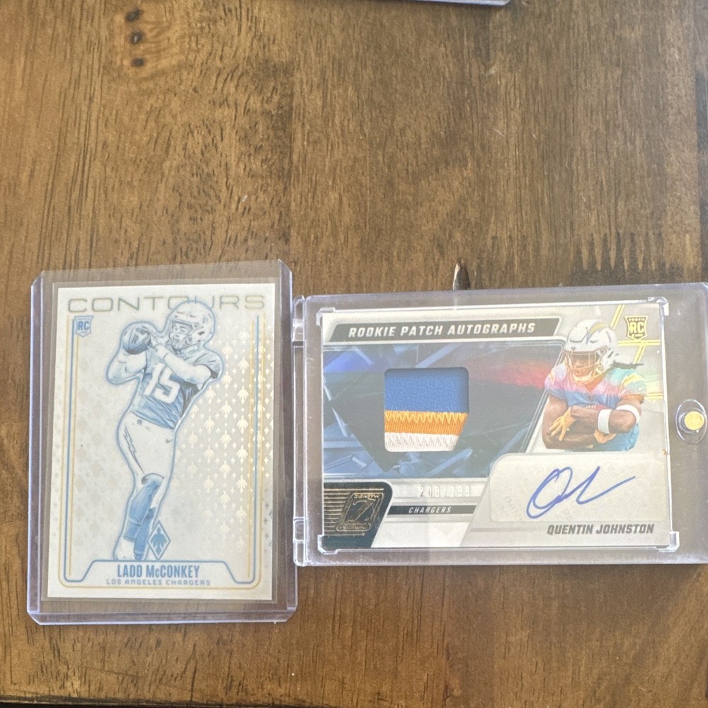 Panini 2024 NFL 2-Card Chargers Rookie Lot McConkey + Johnston RPA Auto /299