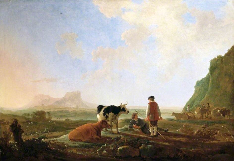 Art Oil painting Herdsmen-with-Cows-Aelbert-Cuyp beautiful landscape art