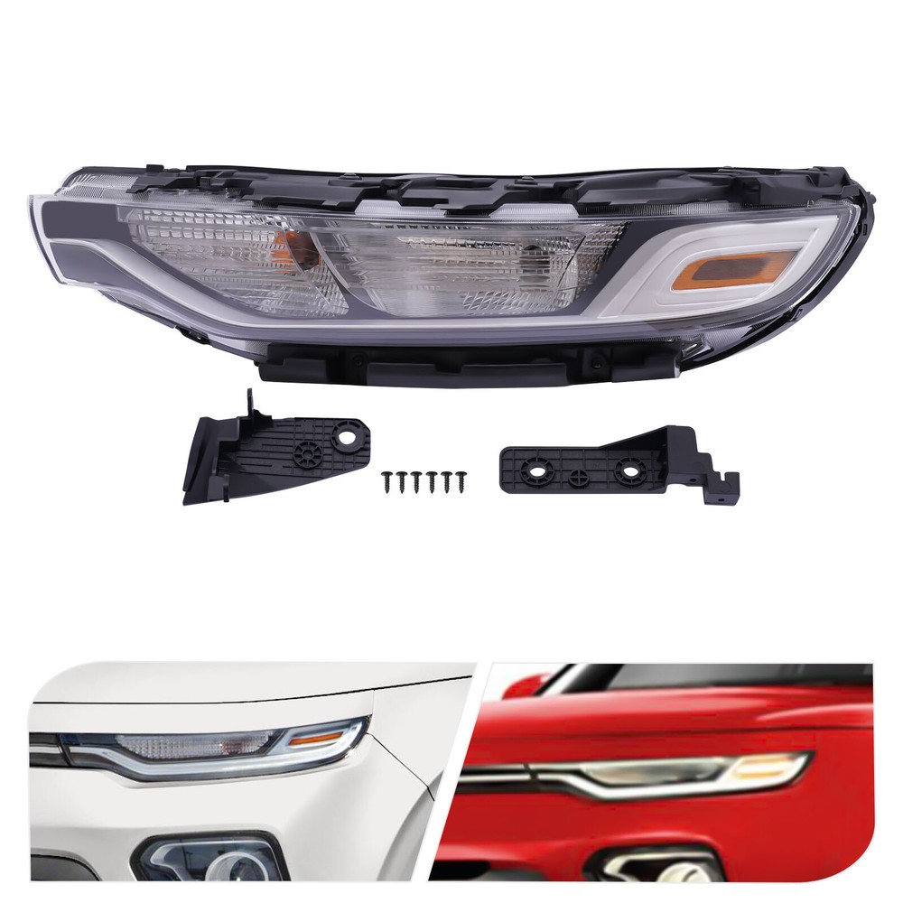 Fits 2020-2021 Kia Soul Halogen Headlight Assembly Driver Left Side - LH OEM #