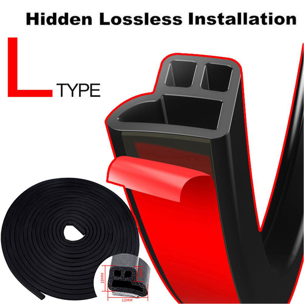 L Shape Door Trim Edge Molding Rubber Strip Seal Scratch Protector Guard Decor