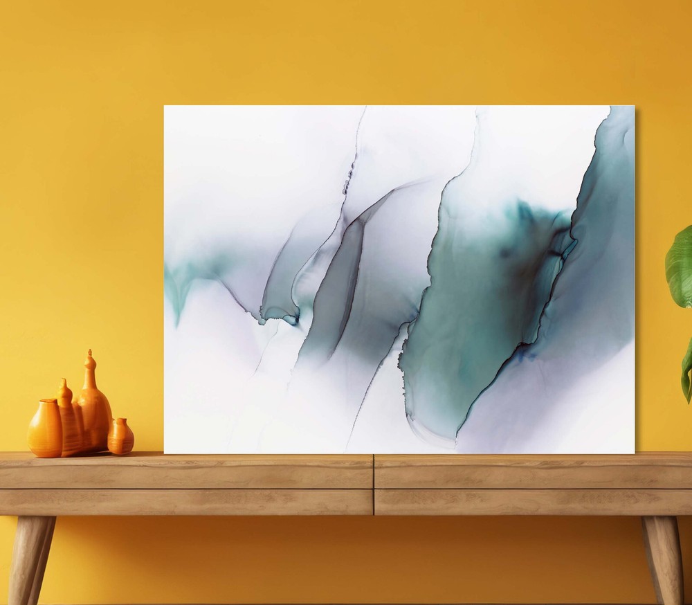 Abstract Hand Painted Alcohol 5mm thick Plastic Poster Ready to Hang 60x45cm