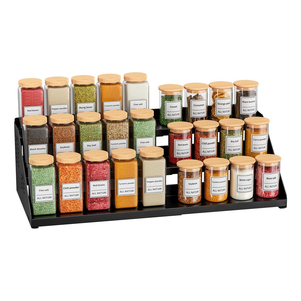 Spice Organizer, Spice Rack for Expandable 3-Tier, Spice Organization for Cab...