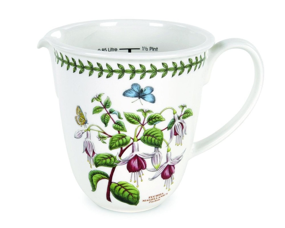 Botanic Garden 30oz Measuring Jug - Fuchsia Motif, Fine Porcelain All-Purpose...
