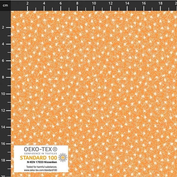 Stof European Quilting Colour Rhythm Dots & Flowers Yellow Fabric By Yd