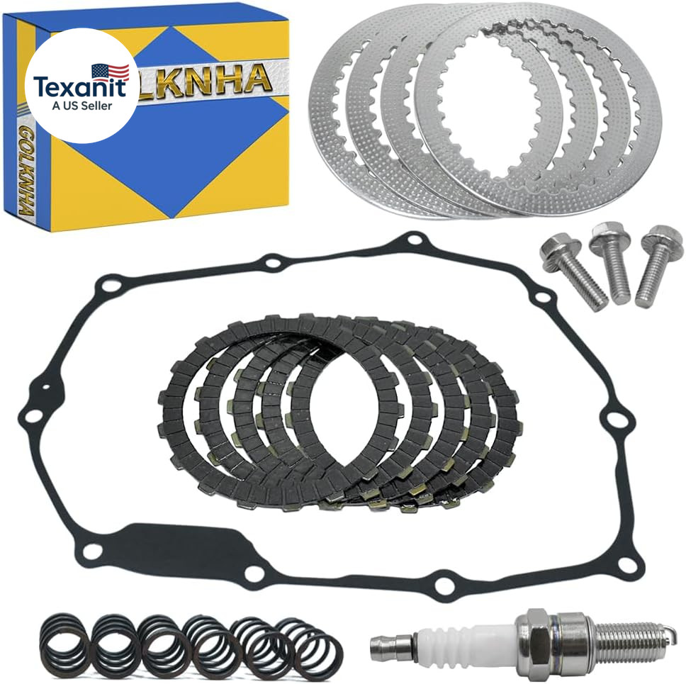 Clutch Kit & Friction Steel Plates Cover Gasket Compatible with Honda Grom 125 2