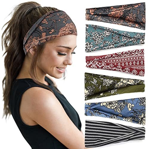 Boho Wide Headbands for Women Yoga Workout Hair Accessories