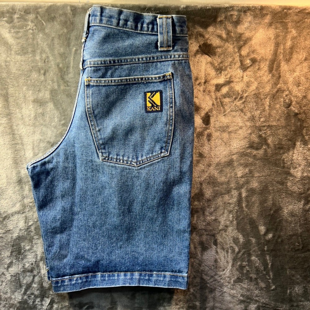 Vintage Karl Kani  Denim Shorts Y2K Baggy 90s Hip Hop Made in USA 32