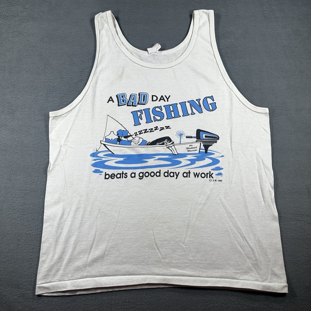 Vintage 1989 Southwest Florida Tank Top M/L Boat Surf USA 80s
