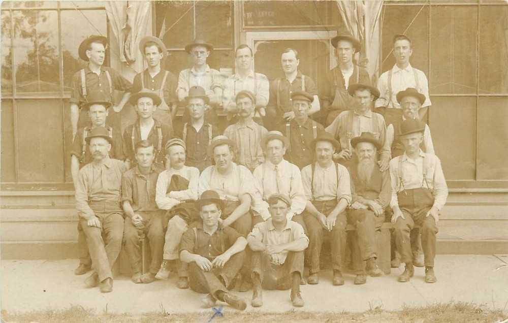 1908 Marion Ohio Group of men RPPC Postcard 26-1123