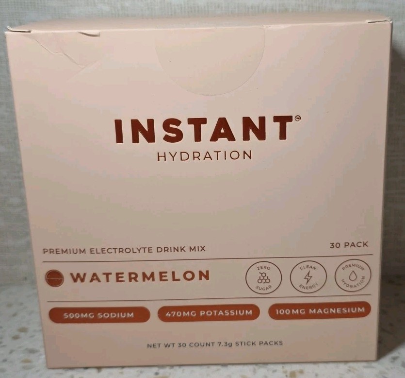 Instant Hydration Premium Electrolytes Powder Packets Watermelon Drink Mix 30ct