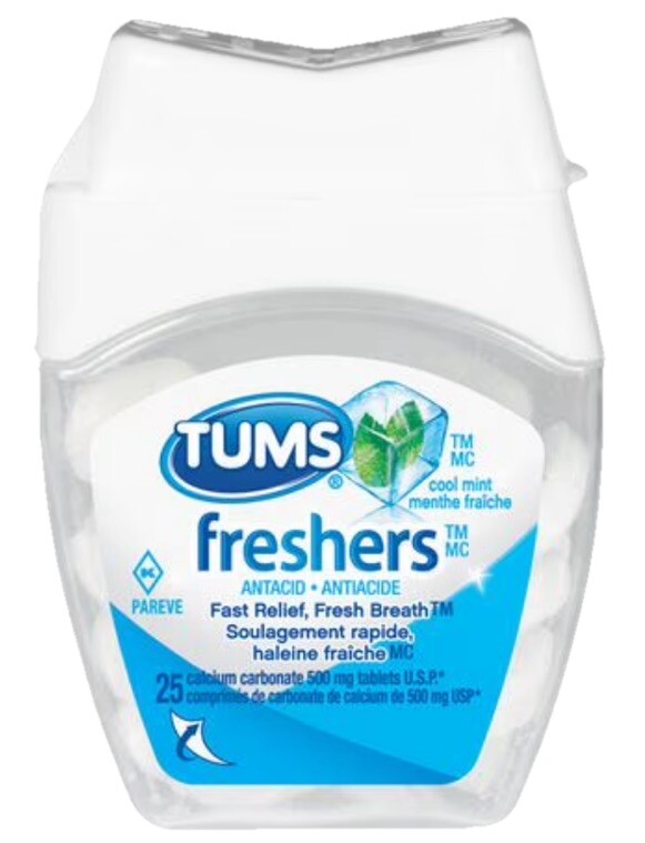 Tums Freshers Antacid Cool Mint 25 Chewable Expire2013 Sealed