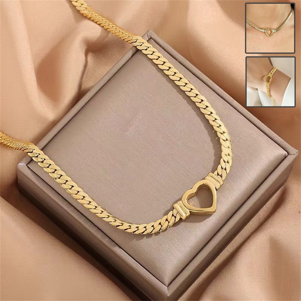 Personalized Love Chain Necklace Bracelet For Women Fashion Titanium Steel Non-f