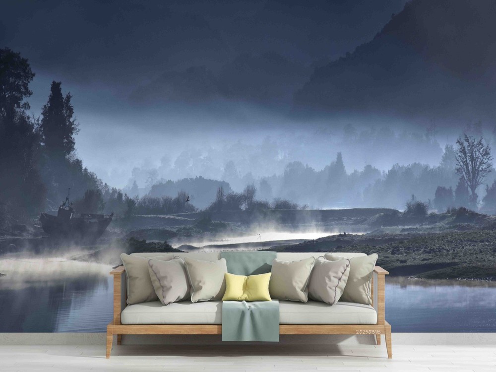 3D Mountains Forests River Landscape Wall Murals Wallpaper Murals Wall Sticker
