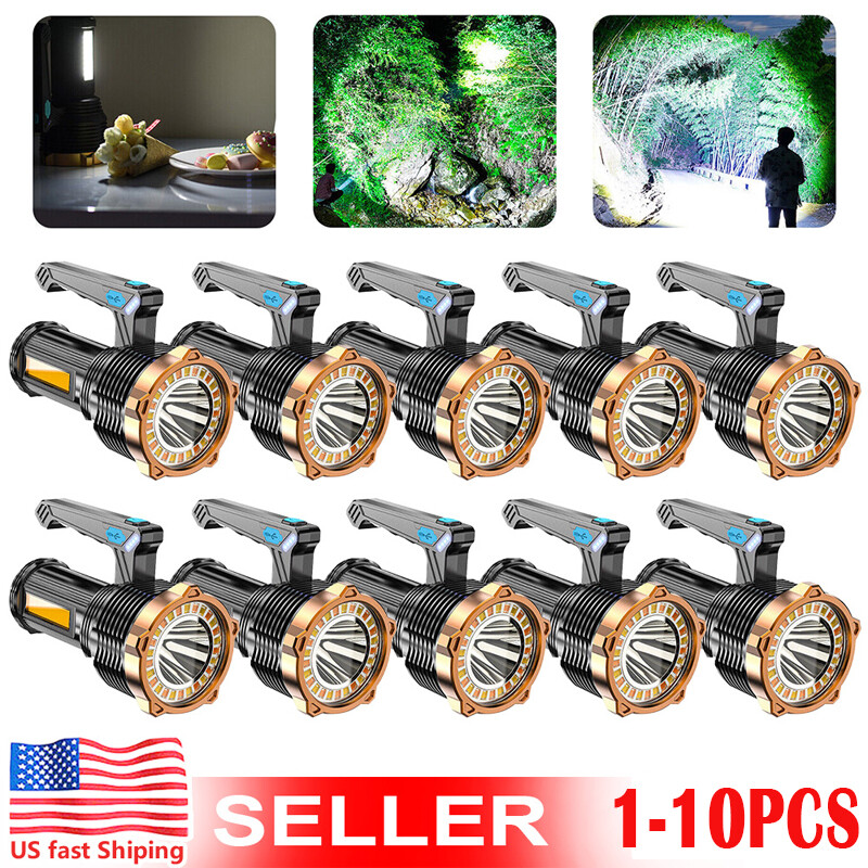 1-10x Super Bright 8Model LED Handheld Tactical Flashlight Rechargeable Lantern