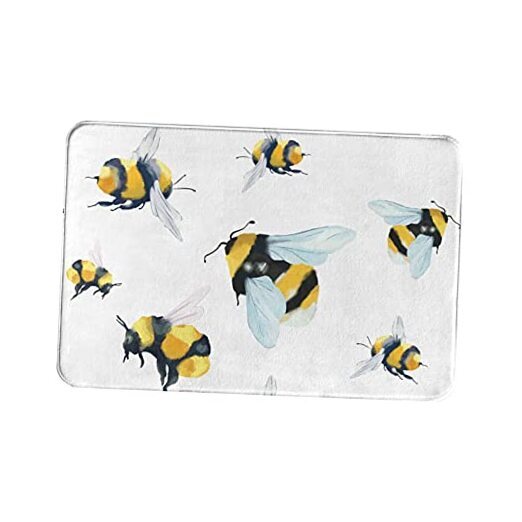 Honey Bee Bath Mat Rug for Bathroom Floor Plush Mats Small Bathmats Soft