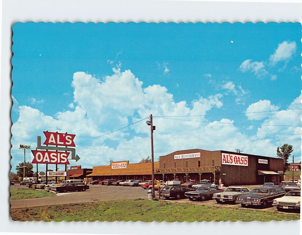 Postcard Al's Oasis Chamberlain South Dakota USA