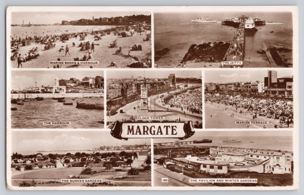 Margate, England Jetty, Clock Tower, Pavilion, Harbour Chrome 1963