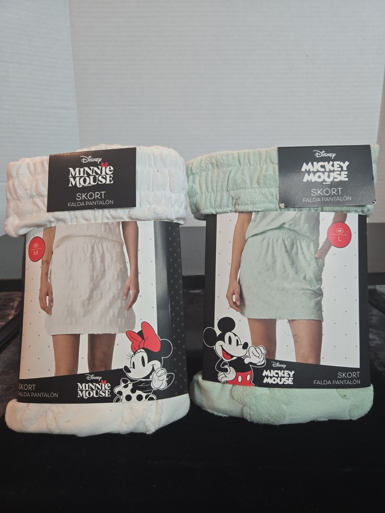 Disney Women's Skort Minnie Mouse White or Mickey Mouse Seafoam Green Sizes S-XL